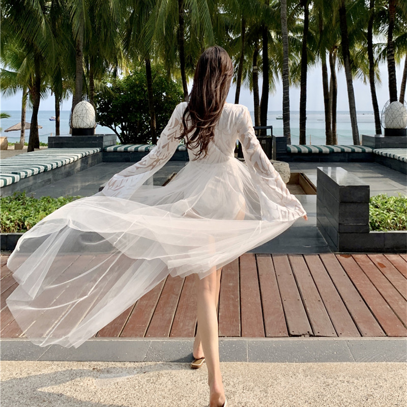 實拍 仙女海南三亞旅游拍照衣服泰國海邊度假沙灘長裙超仙夏