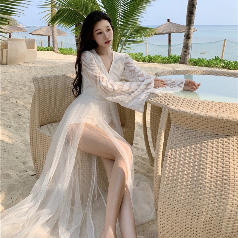 實拍 仙女海南三亞旅游拍照衣服泰國海邊度假沙灘長裙超仙夏