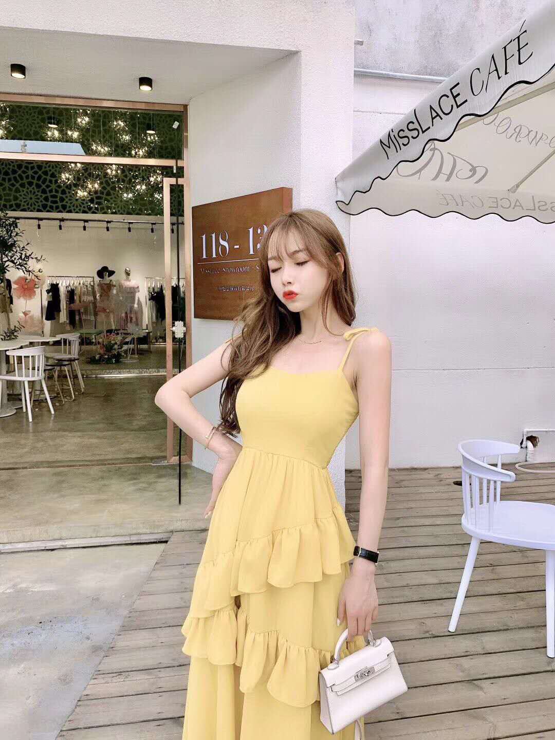 实拍抖音同款夏季新款网红小清新仙女裙显瘦吊带中长款连衣