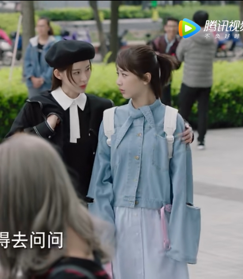 亲爱的热爱的杨紫同款佟年牛仔外套宽松蝴蝶结领结短款夹克上衣
