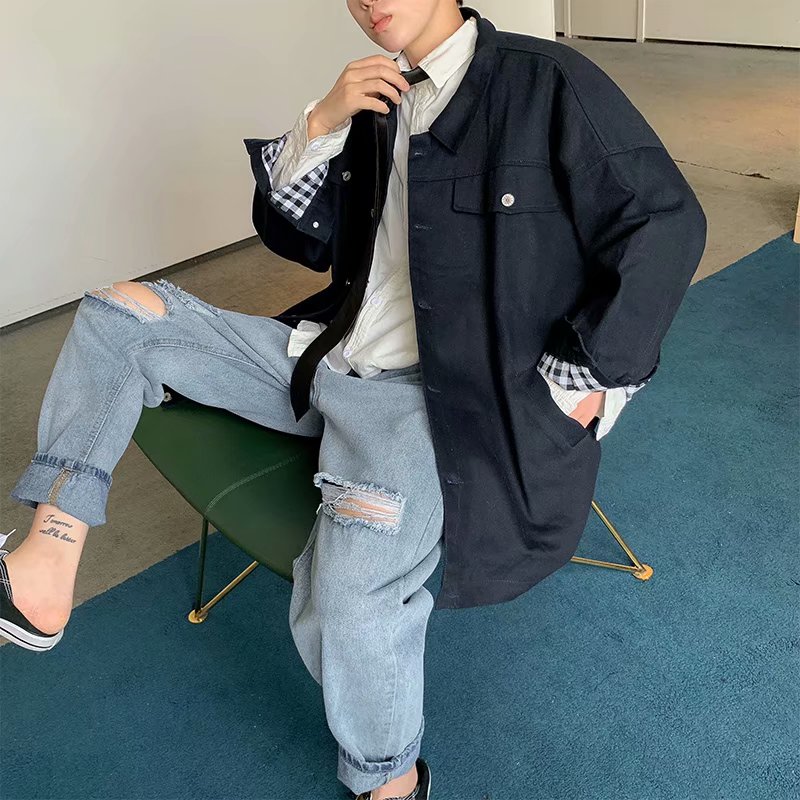 秋冬新款男士上衣休闲时尚外套百搭宽松个性潮流男装青年帅气夹克