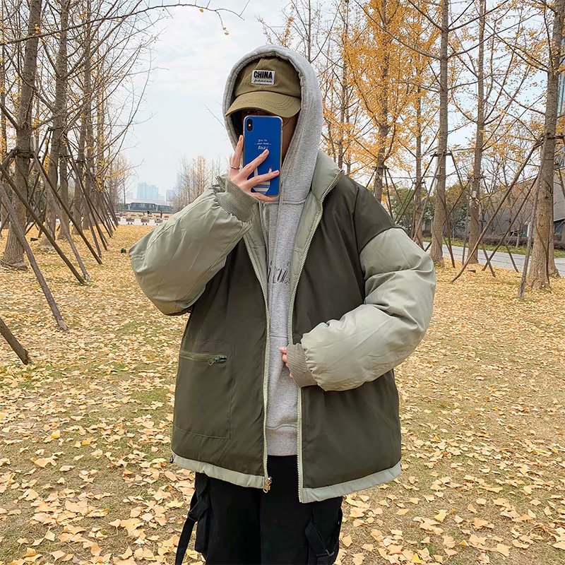 冬季原宿双面穿面包服棉衣外套韩版ins潮牌加绒加厚保暖棉服棉袄