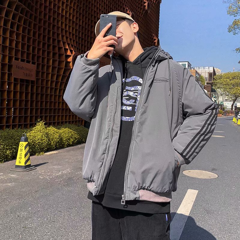 冬季新款加厚连帽棉衣男韩版宽松潮流棉袄百搭棉服港风潮牌外套