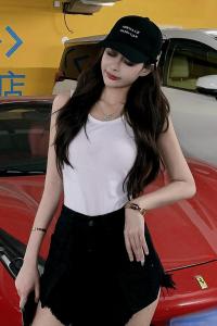 CX8615# 最便宜服饰批发 拉架棉设计感T恤韩版短款修身网红短袖上衣 服装批发女装直播货源