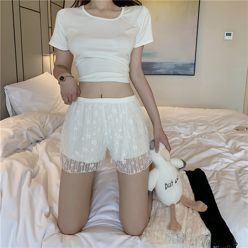 实拍实价~不卷边可外穿防走光打底裤安全裤蕾丝内裤女