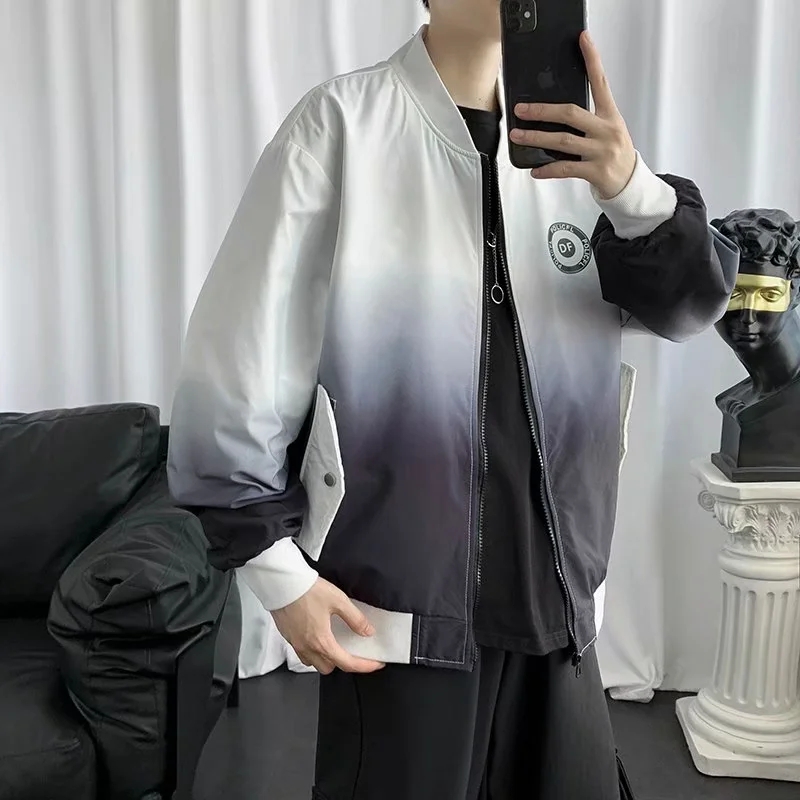 实拍 韩版港风宽松街头百搭学生棒球服男日系休闲运动夹克上衣潮