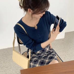 PS11754# 韩版短款修身显瘦V领外搭小个子毛衣外套羊毛针织开衫 服装批发女装直播货源