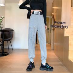 New Korean slim high waist casual pants women's loose legged Harem Pants sports pants