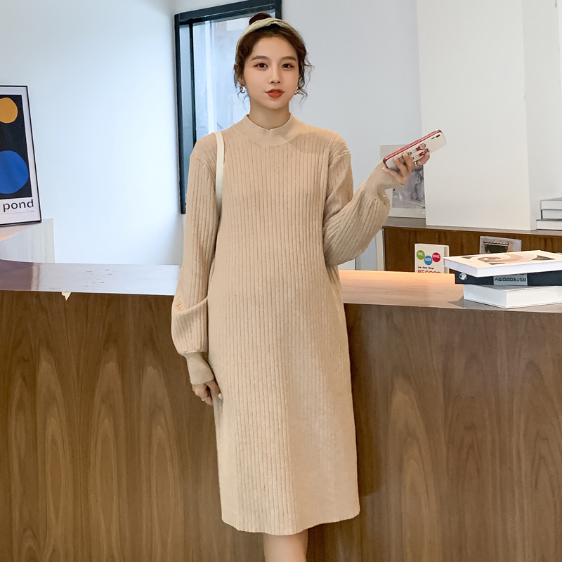 实拍现货2020新款孕妇韩版时尚宽松显瘦包芯纱打底外穿百搭大码连衣裙