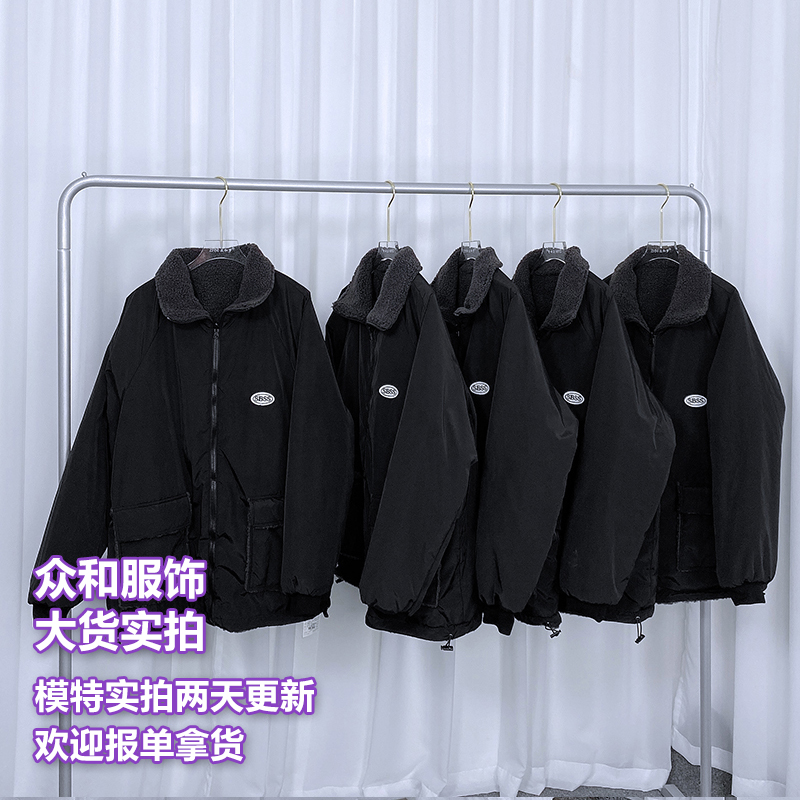 松本丧丧 工装棉服外套女2020秋冬新款设计感两面穿宽松短款棉衣
