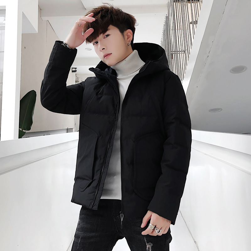 新款男士潮版男款百搭潮流时尚保暖棉衣连帽外套