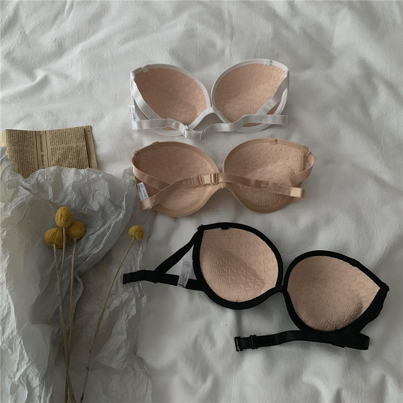 实价实拍 配饰 内衣无钢圈聚拢上托美背内衣+内裤 套装