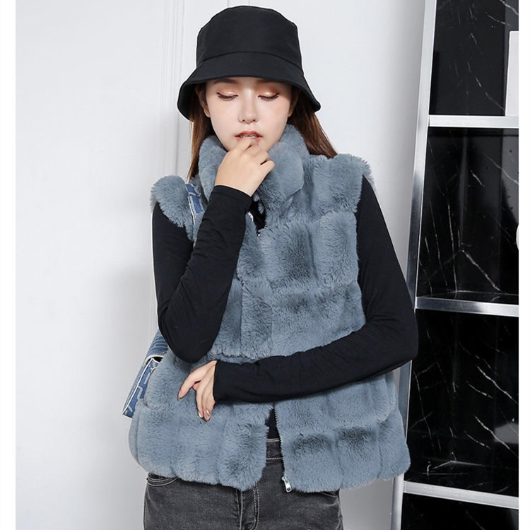 气质名媛獭兔毛马甲女短款2020年秋冬新款韩版宽松仿皮草百搭