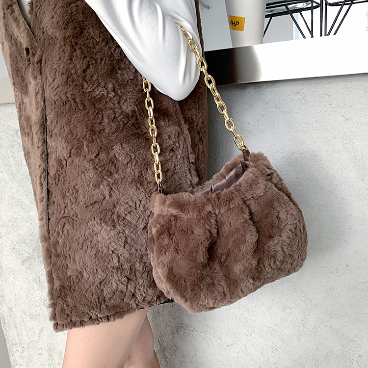 实拍实价 港味ins冬季新款羊羔毛马甲中长款皮毛一体外套+配背包