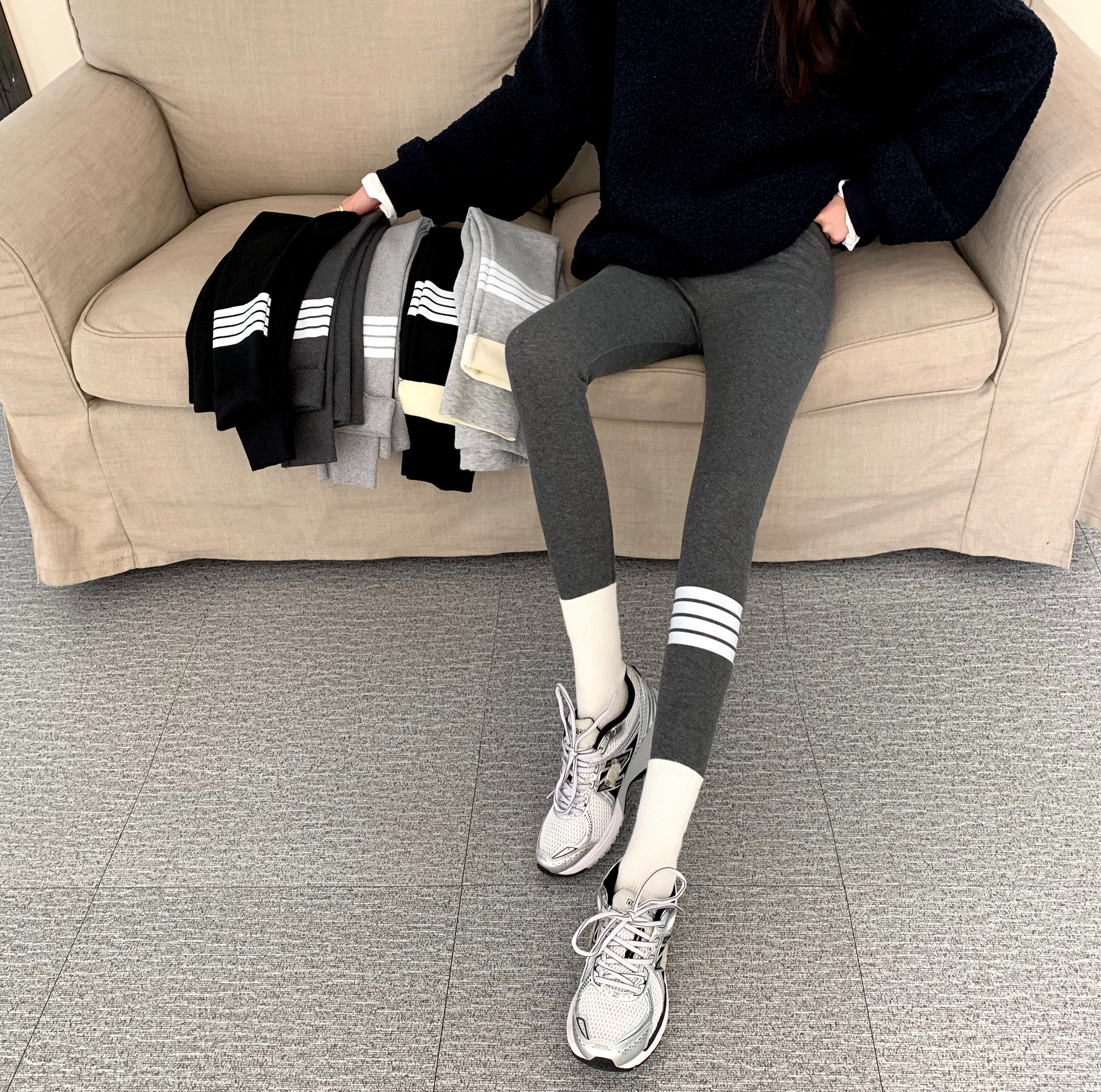 实拍鲨鱼皮打底裤女秋冬外穿紧身显瘦黑色芭比裤百搭瘦腿运动裤子