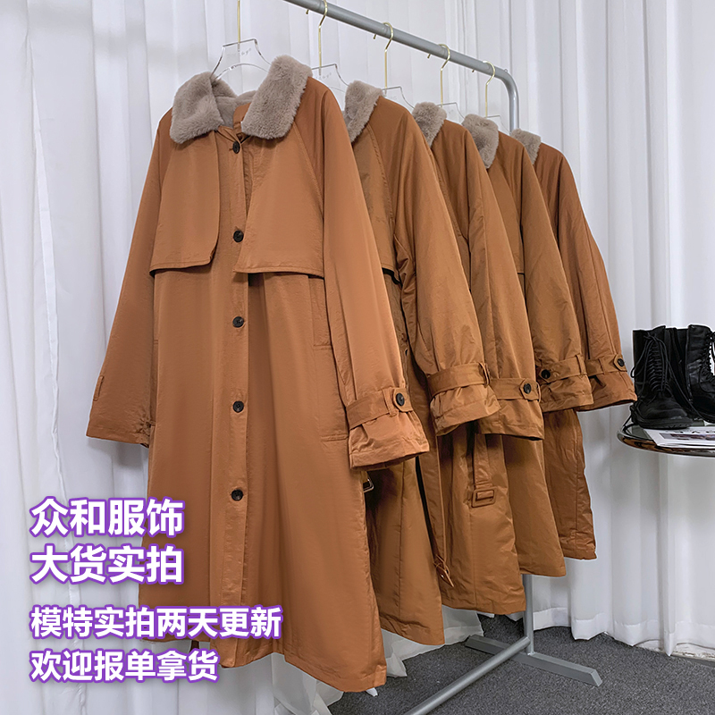 派克工装棉服女冬中长款2020新款韩版宽松收腰棉袄加绒风衣外套潮