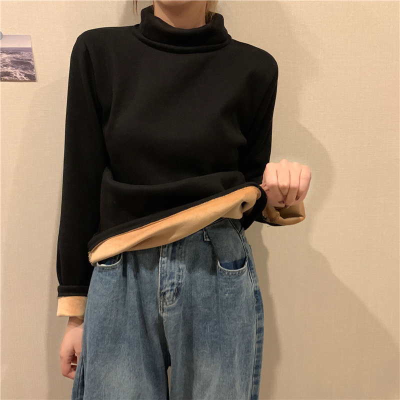 实拍 控+3 加绒棉衣打底衫