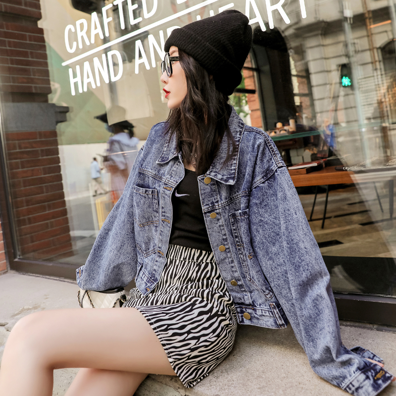 实拍牛仔外套女宽松韩版秋冬百搭202新款春秋季bf风牛仔衣潮ins