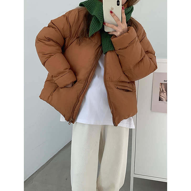 实价实拍三标齐小个子保暖加厚棉服韩版宽松 面包服上衣