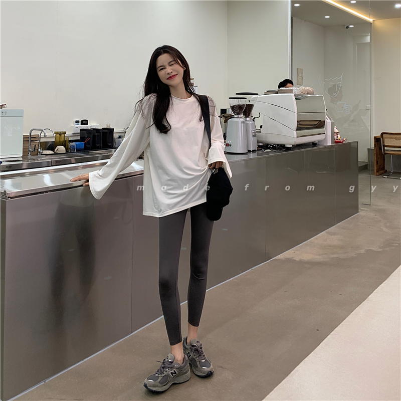 实拍实价~鲨鱼皮显瘦提臀打底裤女外穿2020秋冬加绒黑色小脚裤子