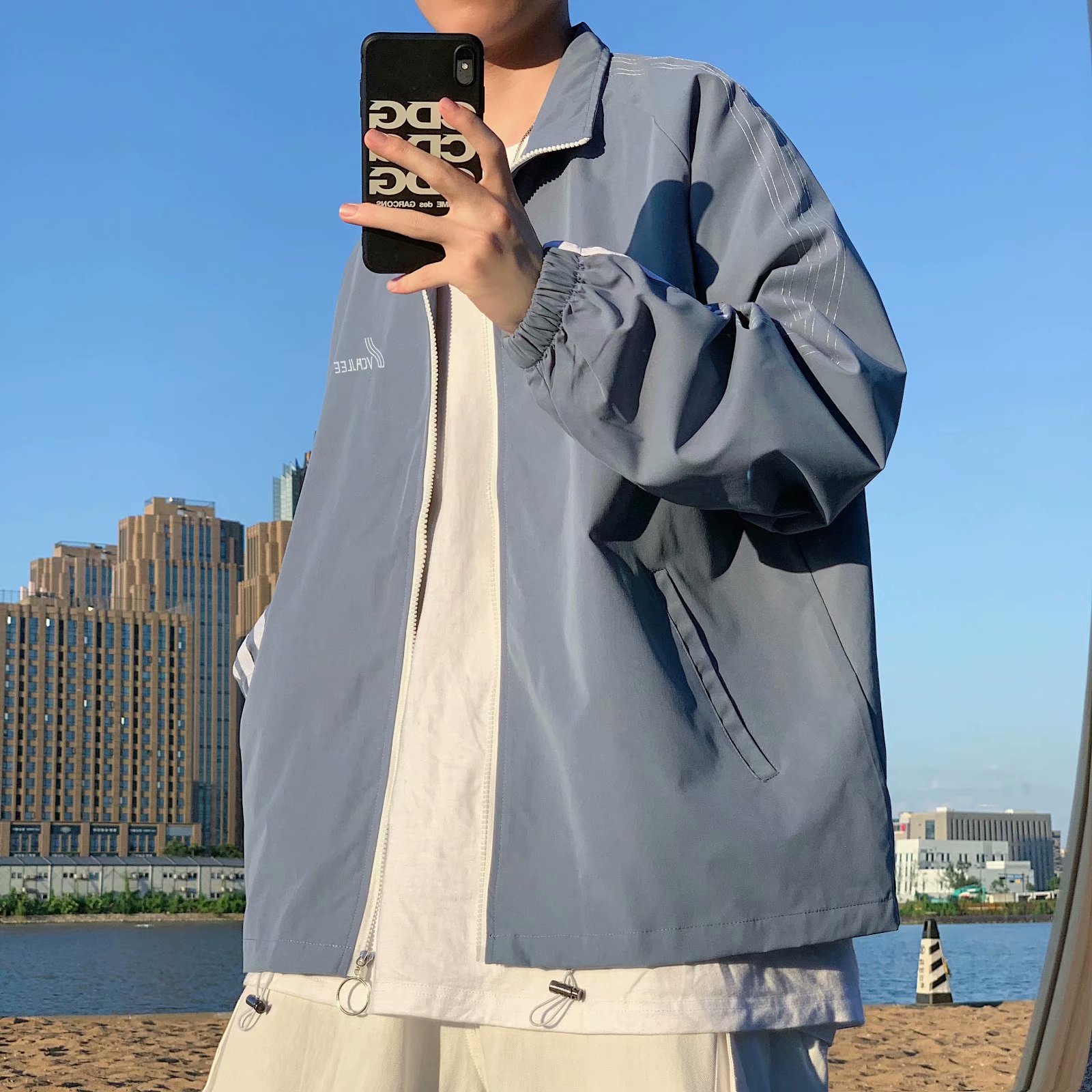 实拍痞帅夹克男潮流百搭韩版上衣港风棒球服潮牌情侣休闲外套棉衣