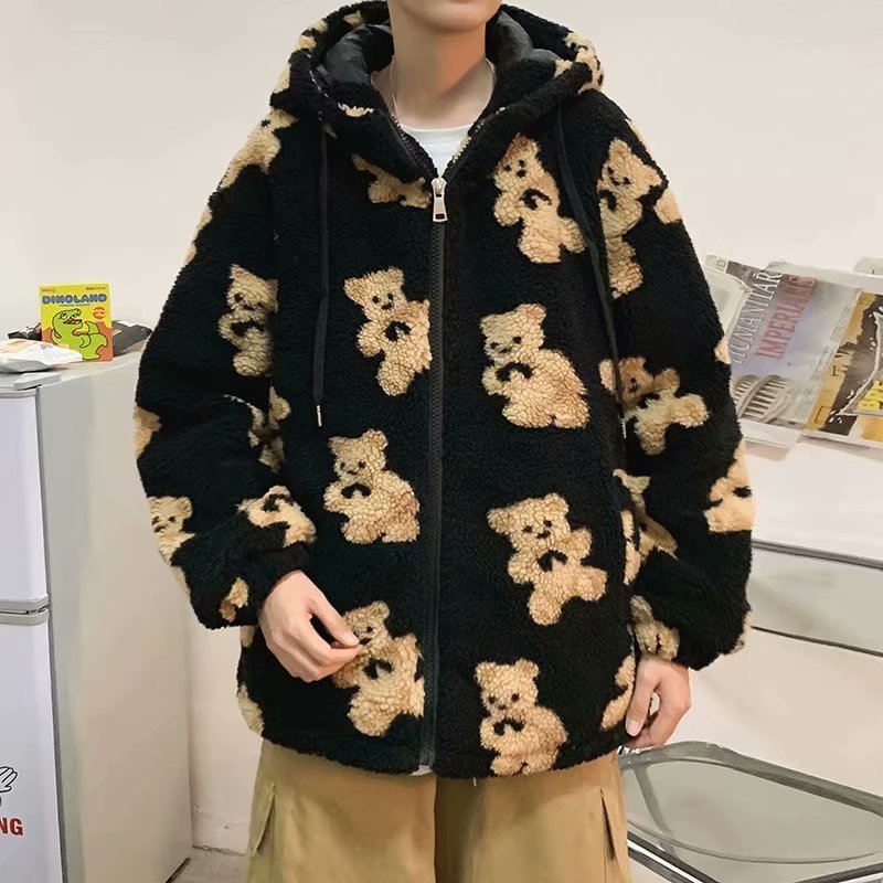 实拍图连帽青年新款时尚韩版毛呢大衣前中拉链潮流休闲修身ins男