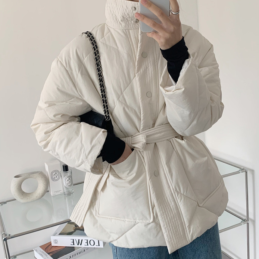 现货 chic 高领棉服外套