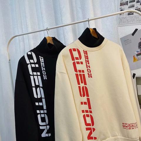 实拍高领潮牌ins卫衣港风套头学生男韩版潮流宽松百搭秋冬款新款