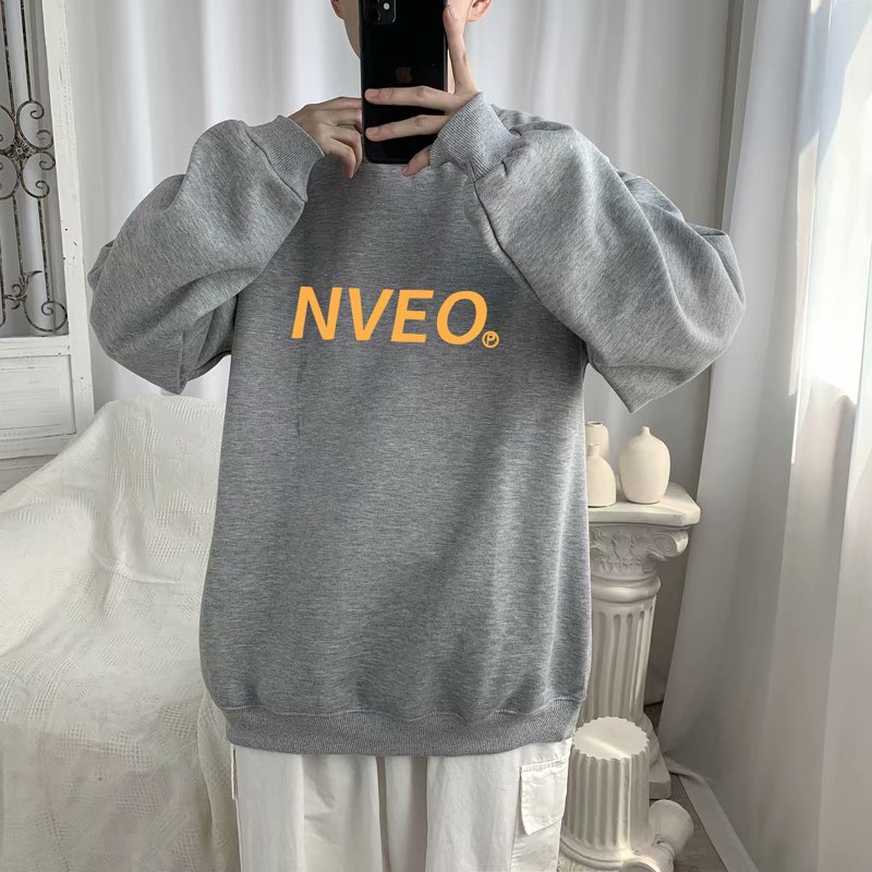 实拍流行韩版百搭青年新款原宿男套头慵懒羊羔绒潮流卫衣日系时尚