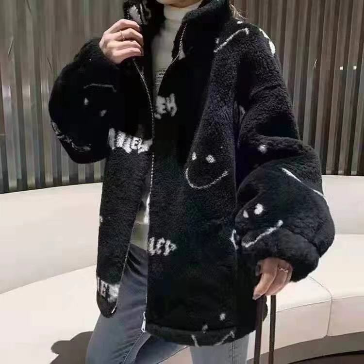 Smile笑脸2020冬季新款全羊毛羊绒皮毛一体皮草外套女立领