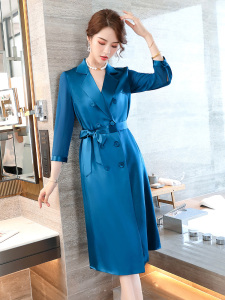 RM5965#春夏季新款高档醋酸缎面高端西装连衣裙