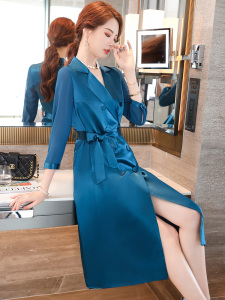 RM5965#春夏季新款高档醋酸缎面高端西装连衣裙