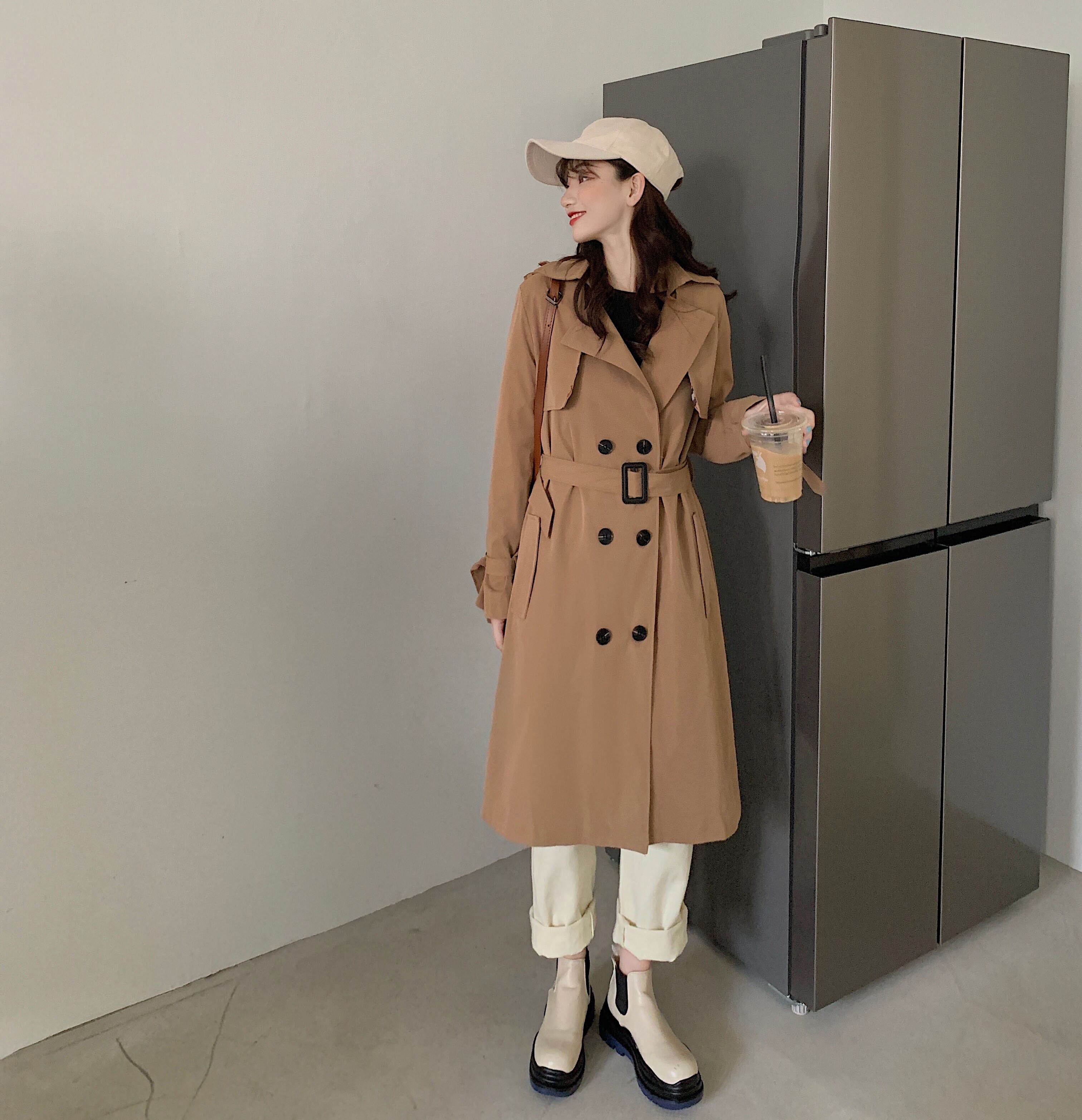 2021风衣女中长款新款韩版小个子流行英伦风过膝大衣春秋外套
