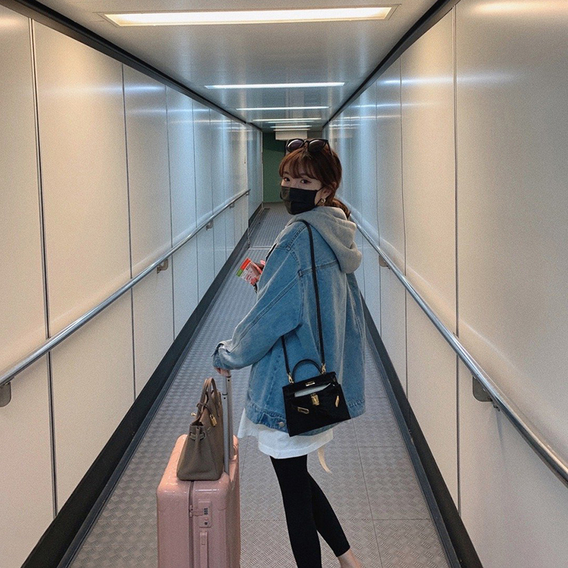盐系女孩～清爽少年感，帽子可以拆卸的牛仔外套哦