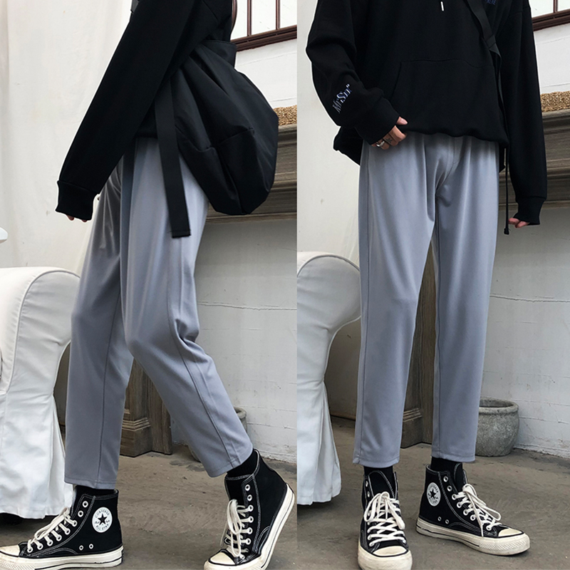 西装裤男2021春夏季新款薄韩版宽松潮流直筒裤学生百搭哈伦休闲裤