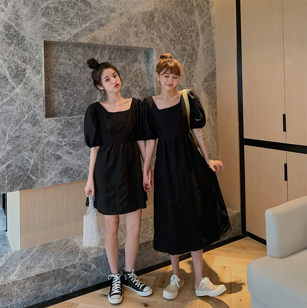 实拍现货长短款大码女装2021夏装新款胖妹妹闺蜜装中长款连衣裙