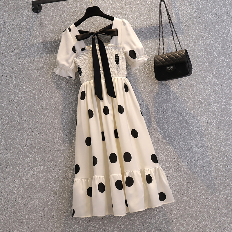 实拍大码女装2021夏季新款胖妹妹洋气遮肚显瘦微胖雪纺遮肉连衣裙