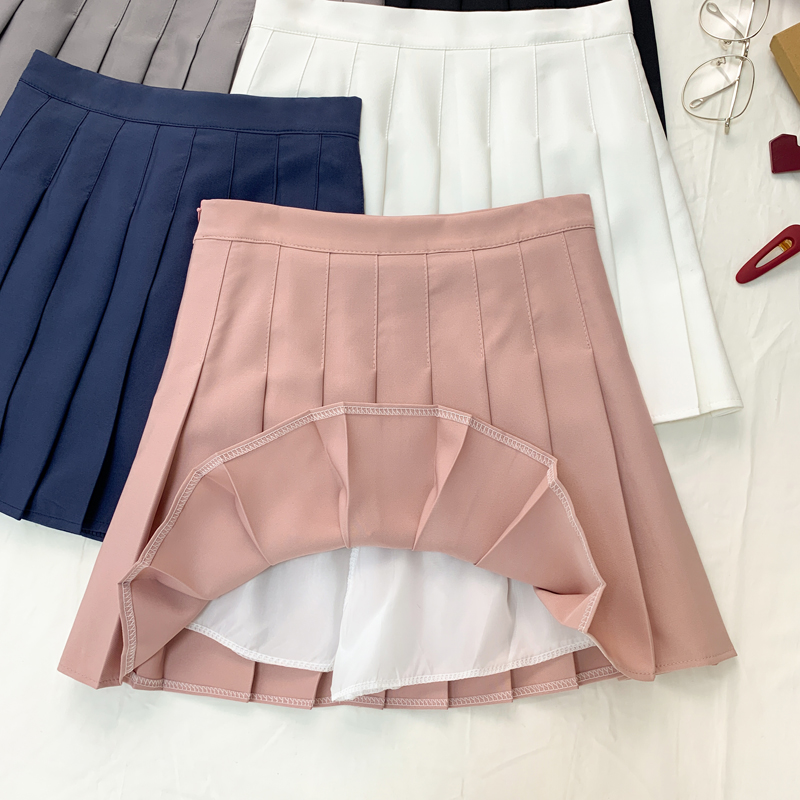 實拍實價2021新款女春夏秋季a字裙半身裙學院風jk短裙顯瘦裙子