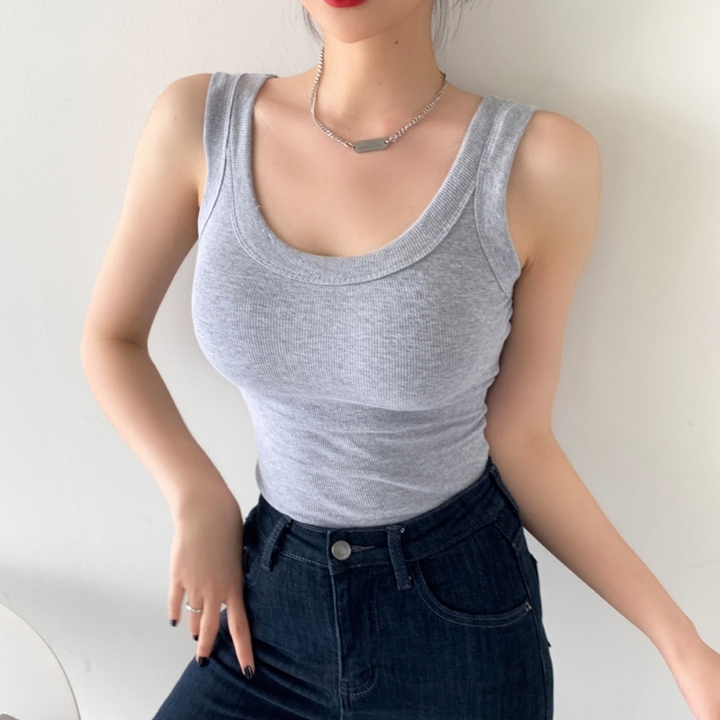 实拍#运动纯棉吊带背心女夏外穿潮性感上衣西装内搭打底衫无袖t恤