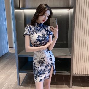 Split modified cheongsam sexy dress for women