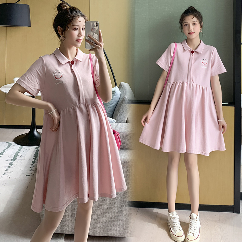 实拍现货2021夏季新款孕妇纯棉遮肚显瘦可开扣哺乳小个子网红连衣裙