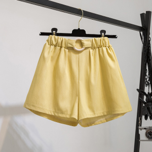 Baby collar shirt with two-piece set of thin wide leg shorts