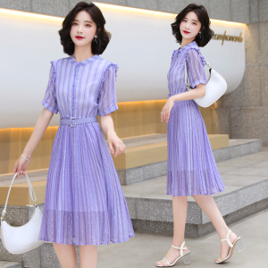 PS13438# 连衣裙新款紫...