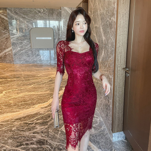 YF49487# 新款韩版蕾丝性感修身连衣裙3个色 服装批发女装直播货源