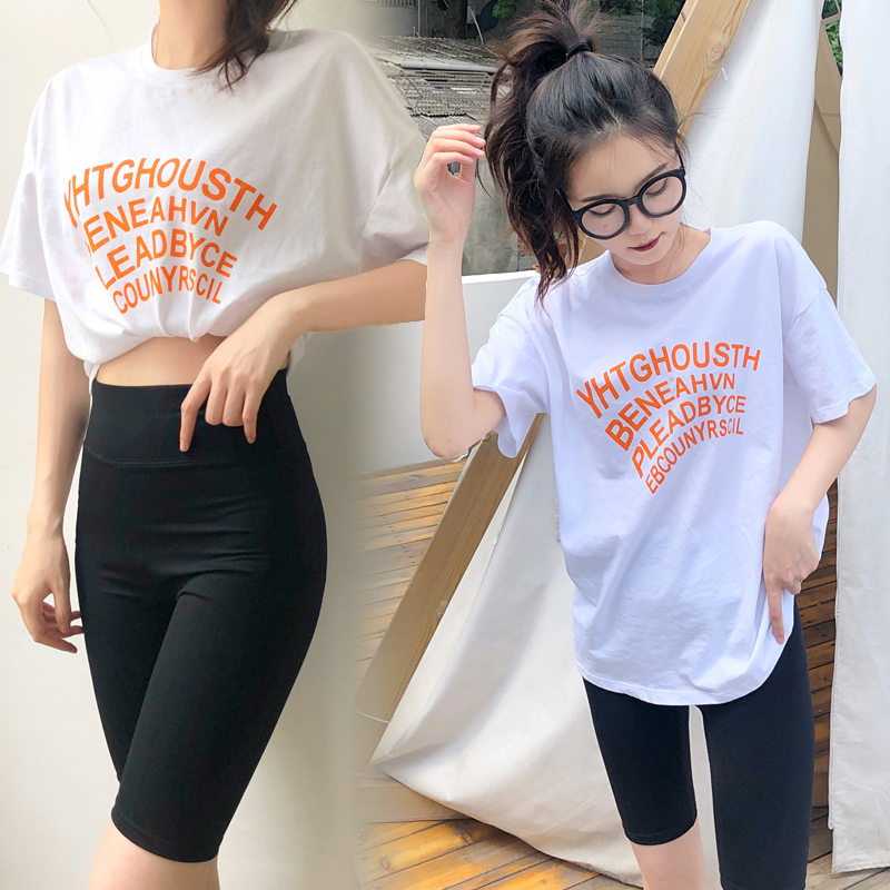 实拍五分裤女夏季薄款紧身打底裤高腰芭比短裤骑马裤女弹力骑行裤