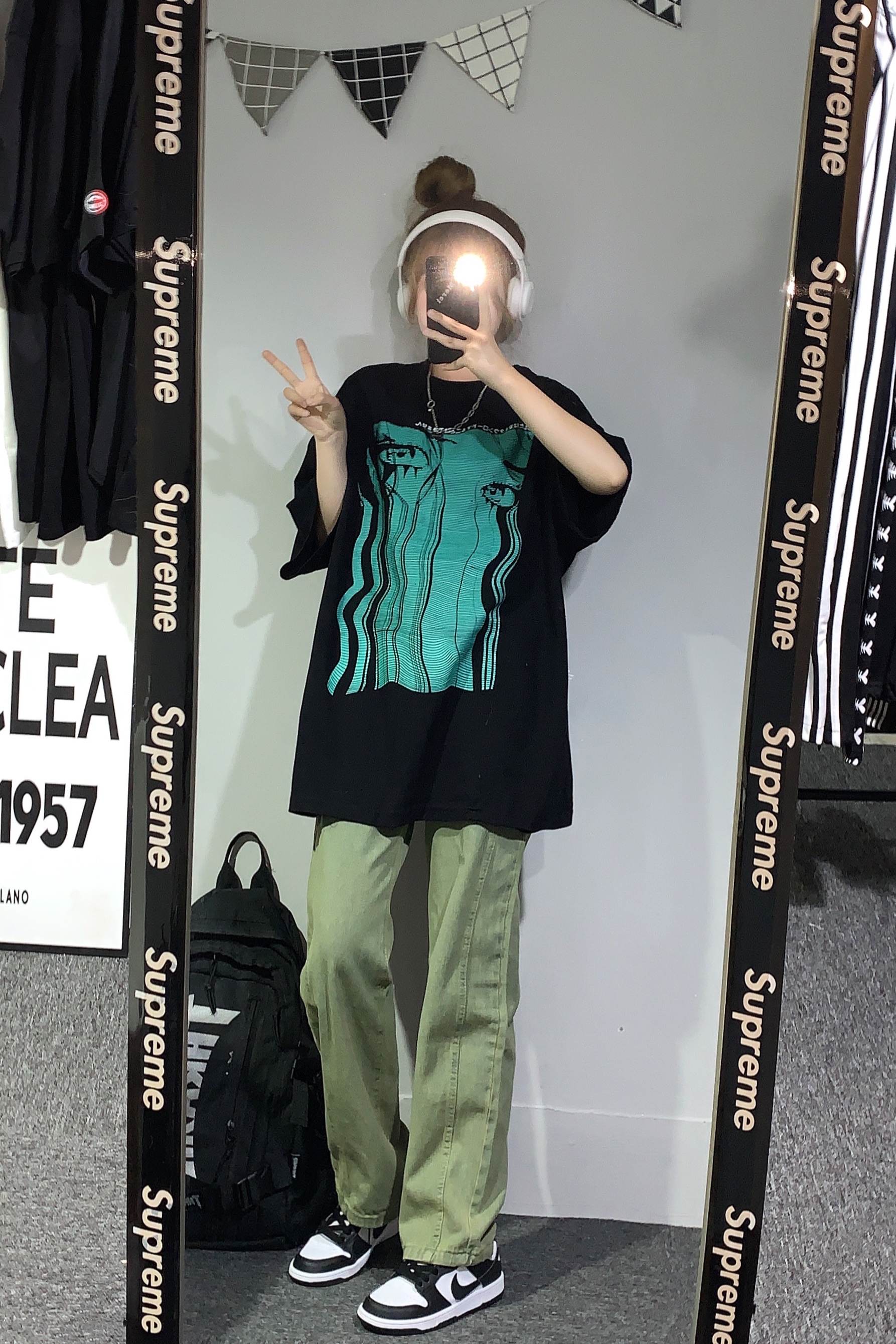 实拍实价！！ins风宽松拖地直筒裤男女