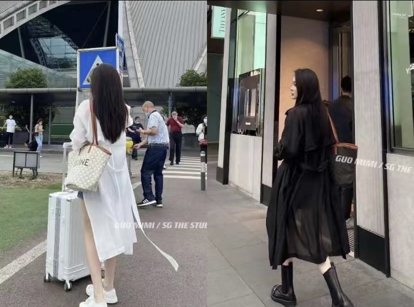 杨依珊郭幂幂抖音同款2021夏女长款防晒衣翻领腰带长款外套薄风衣