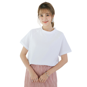 PS23538# 日韩十二色夏季插肩袖半高领纯棉T恤女士宽松半袖 服装批发女装直播货源