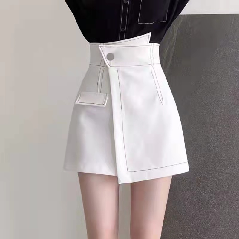 春季2021新款高腰不规则设计感半身短裤裙休闲字显瘦西装裤女装