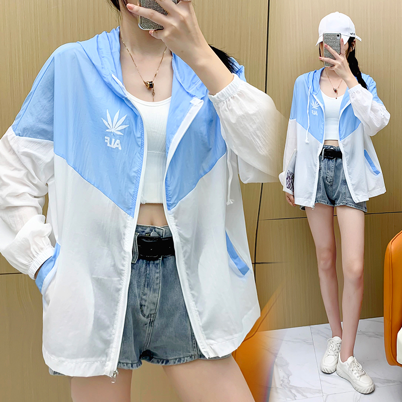 防晒衣女2021夏季新款防晒服薄款罩衫防紫外线透气女士短外套开衫